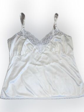🔴Vintage Fortune Half Slip Lace V Neck Camisole Tank Satin Size 18 - 20